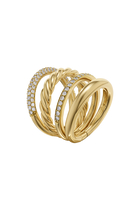 DY Mercer Multi Row Ring, 18k Yellow Gold & Diamonds